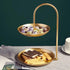 TOBENO Gold Tiered Tray 2 Tier Fruit Stand Basket Counter Top Fruit Basket Bowl Makeup Organizer For Vanity Bathroom Trays For Counter Donut Stand Snack Basket Dessert Table Decorations Stands