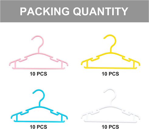 YUEANG Kids Hangers Plastic Baby Hangers for Closet€‚Infant Clothes Hangers for Toddler Junior Nursery€‚Children Hangers (Colorful, 40 PCS)