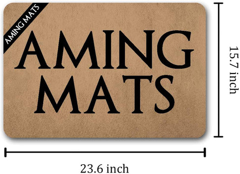 AMING mats Funny Home Decor Personalized Door Mats(23.6 X 15.7 in) with Anti-Slip Rubber Back Doormat Gift Door Mat for The Entrance Way (No Need to Knock We Know You're Here The Dog)