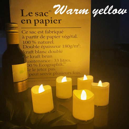 LED Flameless Tea Lights, Set of 12 for Wedding, Party and Holiday Gatherings, Flameless Candles with Remote, Realistic and Bright Flickering, Battery Included