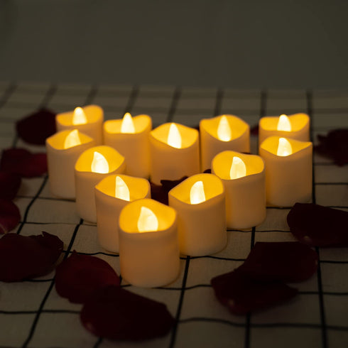 LED Flameless Tea Lights, Set of 12 for Wedding, Party and Holiday Gatherings, Flameless Candles with Remote, Realistic and Bright Flickering, Battery Included