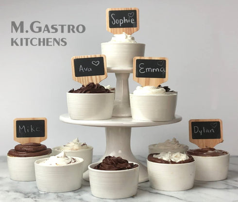 M. Gastro Kitchens, 6 Piece Set, 4 Ounce œWest Loop? Round Ramekins, Creme Brulee, Souffle, Custards (4 Ounce, White)