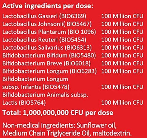 BIOAMICUS Complete Probiotic Drops for Infants & Toddlers. 10 Strains per dose.