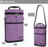 OPUX Insulated 2 Bottle Wine Tote Carrier | Padded Wine Cooler Bag for Travel Picnic BYOB | Portable Wine Bag with Shoulder Strap and Carry Handle, Wine Gifts - Purple