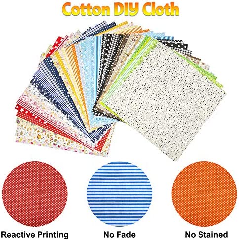 50 Pcs 10" x 10" Craft Fabric Bundle Squares Patchwork Fabric Sets Cotton Material Quilting Fabric for DIY
