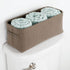 mDesign Soft Cotton Fabric Bathroom Storage with Attached Handles - Organizer for Towels, Toilet Paper Rolls - for Back of Toilet, Cabinets, and Vanities, 2 Pack - Espresso Brown