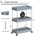 NOTHEIA Storage Cart 3-Tier, Bathroom Organization Slide Out Cart, Laundry Organization and Storage Utility Cart, Snack Cart with Wheels Thin Space Solutions, Grey