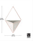 Umbra Trigg Hanging Planter Vase & Geometric Wall Decor Ceramic Container - Great For Succulent Plants, Air Plant, Mini Cactus, Faux Plants and More, Large, Concrete/Copper