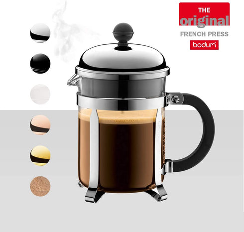 Bodum Chambord French Press Coffee Maker, 17 Ounce, .5 Liter, Chrome