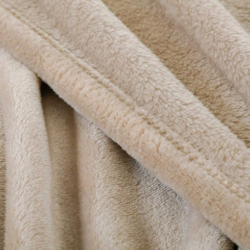 BOURINA Fleece Blanket Flannel Throw Blanket (Beige,Twin Size) Lightweight Cozy Microfiber Blanket for Sofa, Couch, Bed, Camping, Travel, 60x80 inches
