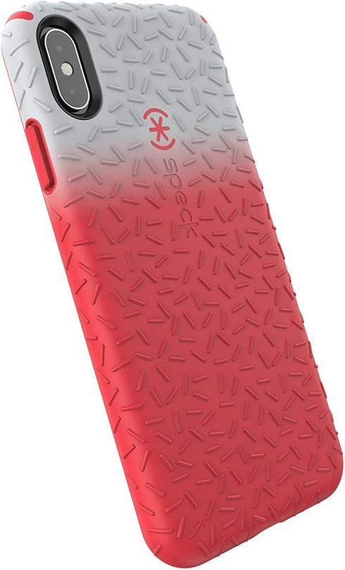 Speck Products CandyShell Fit iPhone Xs Max Case, Dolphin Grey Ombre Mercury Red/Mercury Red