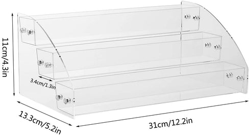 Clear Nail Polish Display Holder 2PCS 3 Layers, Yebeauty Acrylic Organizer Storage Tray Rack Stand Holder for Cosmetic Eyeglasses Lash Display