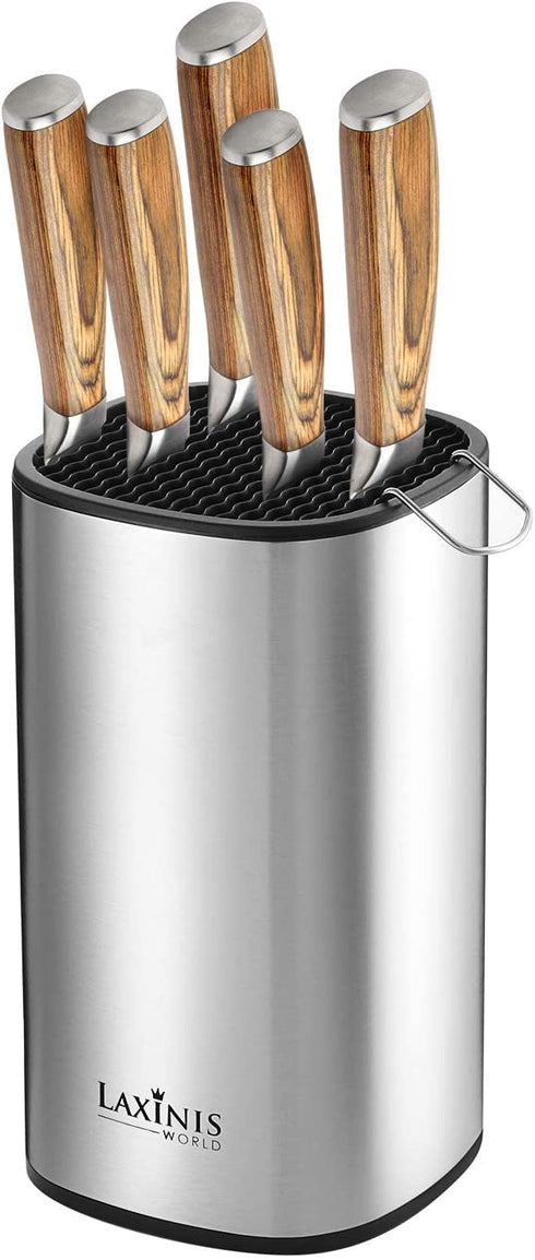 Universal Knife Block, Stainless Steel Knife Holder, Knife Organizer, Modern Rectangular Design, 8.5? by 5?(knives not included)