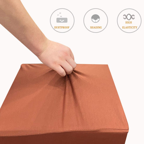 Perfitel Universal Portable Air Conditioner Cover Dust Proof Sunshade Fabric Covers with Telescopic Rope AC Cover Protector Defender - Full Winter AC Cover Indoor Protection (Brown)