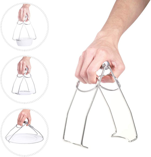 BESTONZON Kitchen Folding Hot Dish Plate Clip Plate Tongs Bowl Clips Pan Dish Gripper Clips Hot Plate or Bowls Clamp Holder Tong