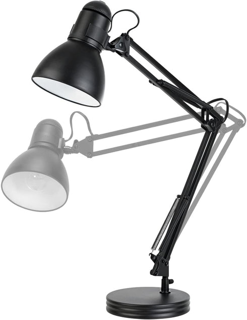Globe Electric 5698601 Swing-Arm Desk Lamp, with Base, Black