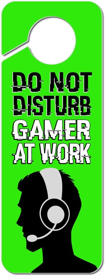 Graphics and More Do Not Disturb Gamer at Work Boy Male Man Plastic Door Knob Hanger Sign