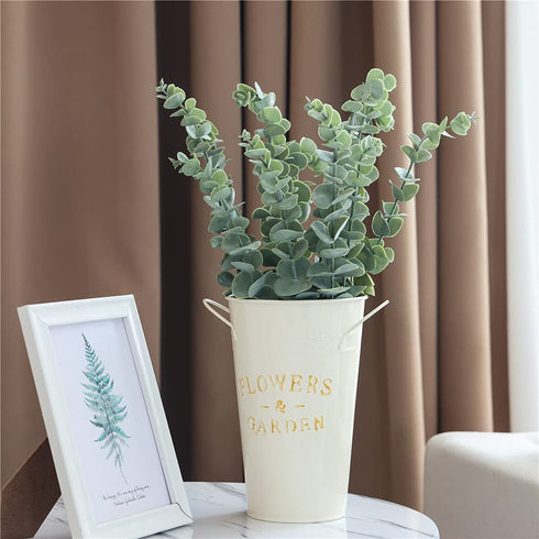 VANTREE 16"Tall Real Touch Artificial Eucalyptus Leaves Stems,10 PCS Eucalyptus Plant Faux Eucalyptus Stems,Dried Eucalyptus Vase Filler Leaf for Wedding Bouquet Centerpiece Home Farmhouse Party Decor