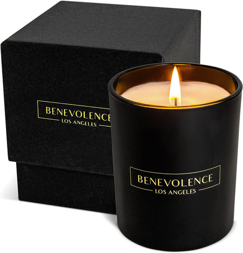 Premium Lavender, Mint & Sage Candles | Highly Scented Candles for Home | 8 oz 45 Hour Burn, All Natural Soy Candles | Relaxing Eucalyptus Candle with Matte Black Glass Gift Box
