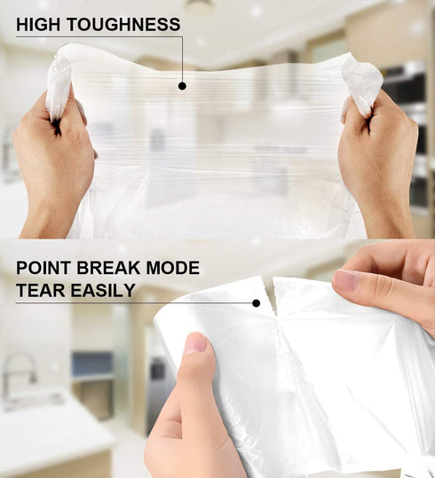 Clear Medium Garbage Bags FORID 8 Gallon Trash Bags 30 Liter Wastebasket Bin Liners 220 Count Plastic Trash Bags for Bathroom Bedroom Office Trash Can
