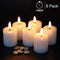 GenSwin Flameless Pillar Candles Flickering with Timer, Battery Operated Real Wax LED Votive 3D Wick Candles 6 Pack White(Battery Include, 2 x 3.2 Inch)