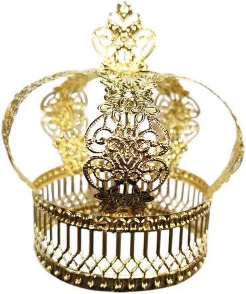 Cabilock Christmas Cake Crown Shape Cake Decor Baking Dessert Decor Party Supplies (Golden)