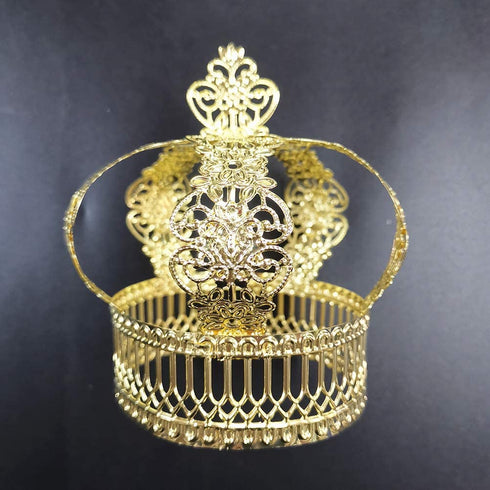 Cabilock Christmas Cake Crown Shape Cake Decor Baking Dessert Decor Party Supplies (Golden)