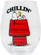 Silver Buffalo Peanuts Snoopy And Woodstock Chillin Stemless Glass, 20 Ounces