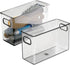 mDesign Plastic Storage Bin Container with Handles for Bathroom Vanity Countertop, Shelves, Cabinet and Under Sink Storage - Holds Hand Soap, Body Wash, Shampoo, Lotion - 10" Long, 2 Pack - Smoke Gray