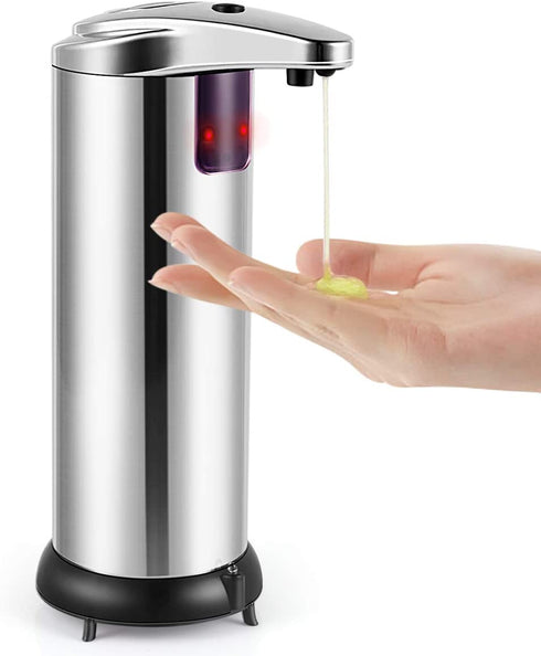 Embryant Soap Dispenser, Touchless Automatic Soap Dispenser Waterproof Base Stainless Steel Infrared Sensor, Adjustable Hands-Free Dish Soap Dispenser Suitable for Bathroom Kitchen Hotel Restaurant