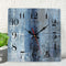 Wooden Wall Clock Silent Non-Ticking , Blue Grey Abstract Painting Gray Wooden Square Rustic Coastal Wall Clocks Décor for Home Kitchen Living Room Office, Battery Operated(12 Inch)