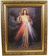 The Divine Mercy Jesus Christ Print in 13 Inch Gold Finish Frame by Gerffert