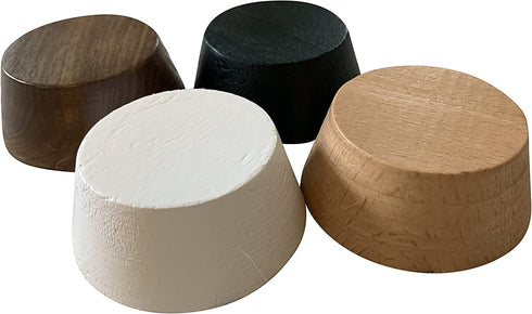 Prime Woodcraft Walnut Wood Furniture Risers (4 Pack) | Adds 1 Inch Extra Height for Cleaning & Convenience | Bed Risers, Desk Riser, Table Risers, Furniture Legs, Sofa Risers |Heavy Duty (Black)