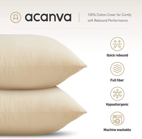 Acanva Solid Velvet Soft Decorative Throw Pillow, 18 x 18 in, Cream
