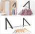 Anjuer Retractable Clothes Rack - Wall Mounted Folding Clothes Hanger Drying Rack for Laundry Room Closet Storage Organization, Aluminum, 2 Racks with Rod (Black)