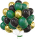 PartyWoo Black Gold and Green Balloons, 60 Pcs 12 Inch Green Balloons, Black Balloons and Gold Balloons, Green Gold Black Balloons for Black Party Decorations, Green Birthday Decorations