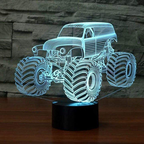 3D LED Illusion Lamp Monster Truck Night Light Optical Lighting Car Effect Touch Switch USB Powered LED Decoration Night Desk Lamp