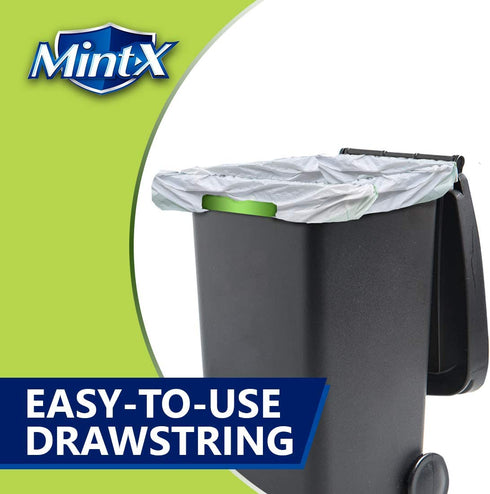 Mint-X MintFlex Rodent Repellent Trash Bags, Tall Kitchen Drawstring Bags, 1 FT 11 ¾ Inches X 2 FT 1 Inch, 0.90 MIL, 13 Gallon, 40 Count