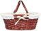 MEIEM Wicker Basket Gift Baskets Empty Oval Willow Woven Picnic Basket Cheap Easter Candy Basket Storage Wine Basket with Handle Egg Gathering Wedding Basket (Brown)