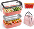 Bento Box For Adults Natraprow BPA-Free Bento Box Lunch Box Leak Proof 3 Compartments Bento Box Kit With Detachable Divider , Lunch Bag, Stackable Lunch Containers Pink Bento Box With Utensils (pink)