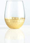 Burns Glass Stemless Wine Glasses - Crystal Wine Glasses with Gold Honeycomb Design, White and Red Wine Glasses Set for Parties, Date Nights, Formal Dinners, Wine Tasting (18oz, Set of 2)