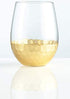Burns Glass Stemless Wine Glasses - Crystal Wine Glasses with Gold Honeycomb Design, White and Red Wine Glasses Set for Parties, Date Nights, Formal Dinners, Wine Tasting (18oz, Set of 2)