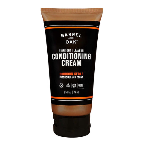 Barrel and Oak - Rinse Out Leave In Conditioning Cream, Conditioner for Hair, Hair Cream for Men, Restores Dry Hair, Adds Shine, Aids Healthy Hair Growth, Natural Fragrance, Vegan (Bourbon Cedar, 2.5 oz)