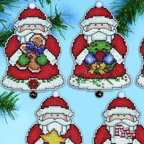Tobin Santa Ornaments Plastic Canvas Kit, 3 by 4-Inch, Set of 6