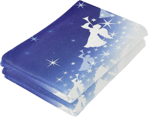 Nativity Oh Holy Night Christmas Hand Bath Towel Highly Absorbent Soft Hanging Towels Traditional Story Winter Kitchen Dish Towel Set Washcloth 2pcs