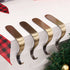 Party Decor&crafts Bronze Christmas Stocking Hangers for Mantle Set of 4 Anti-Slip Stocking Hooks for Fireplace- Stocking Holders for Fireplace New Year Christmas Party Decor (S-Bronze, 4)
