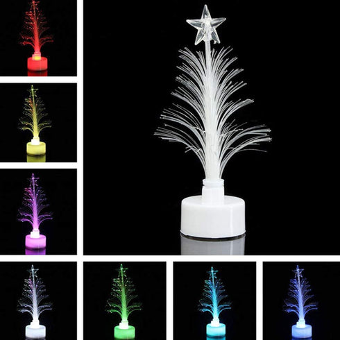 2pcs Multi- Colour Christmas LED Light Christmas Tree Fiber Optic LED Night Lights Decorative Fibre Christmas Tree LED Night Light Christmas Holiday Decoration