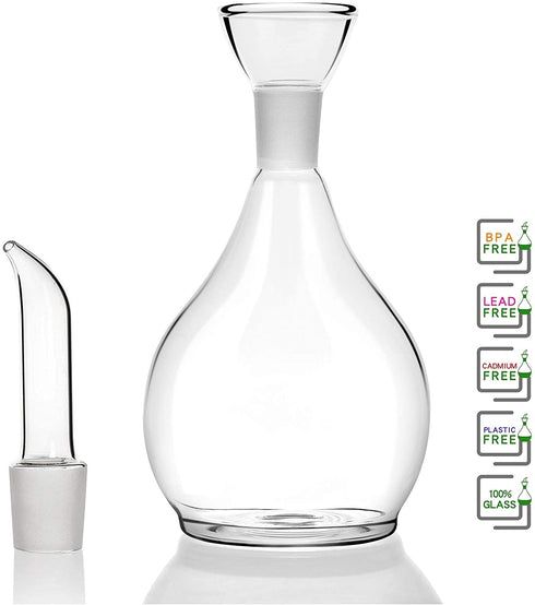 HAIZEEN 18ounce/ 550 ml Olive Oil Dispenser Oil Bottle Glass with No Drip Bottle Spout