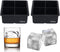 witice Large Ice Cube Trays Silicone (2.5-Inches) - Whiskey Ice Cube Mold, With Easy Release Ice Cubes for Whiskey and For Cocktail,Food Grade (Black 2 Tray)
