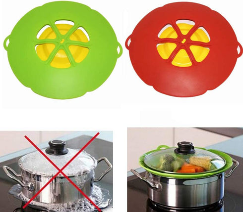 Pot Cover Spill Stopper Lid,2 Pcs,Boil Over Safeguard, Silicone Spill Stopper, Prevent Pot From Boiling Over, Multi-Function Kitchen Tool, (2, 11+10.24)